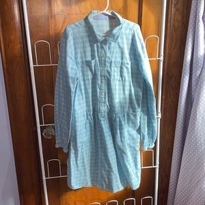 Vineyard Vines blue and purple plaid flannel dress size 12